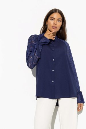 Блуза Божественная леди глубокий синий