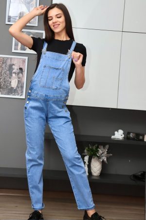 Комбинезон-палаццо для беременных 1223, св.деним