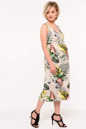 Сарафан арт. 66265 для беременных и кормящих; цвет: бежевый