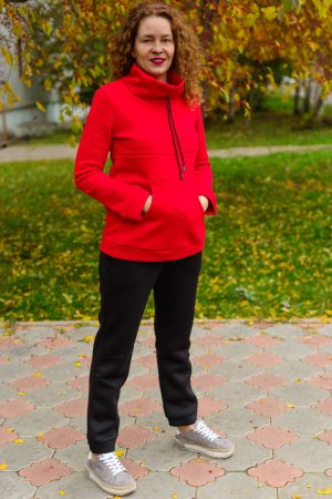 Брюки спортивные для беременных ст888-фл на флисе, чёрный