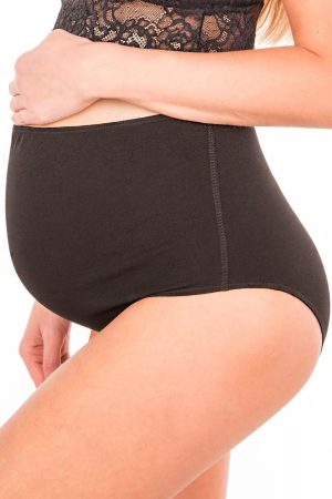 Трусы для беременных высокие хлопок чёрный