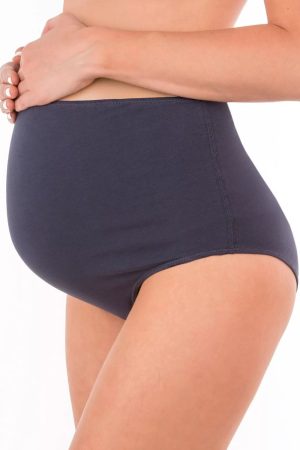 Трусы для беременных высокие хлопок синий