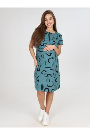 Платье домашнее для беременных и кормящих 8.105, хаки