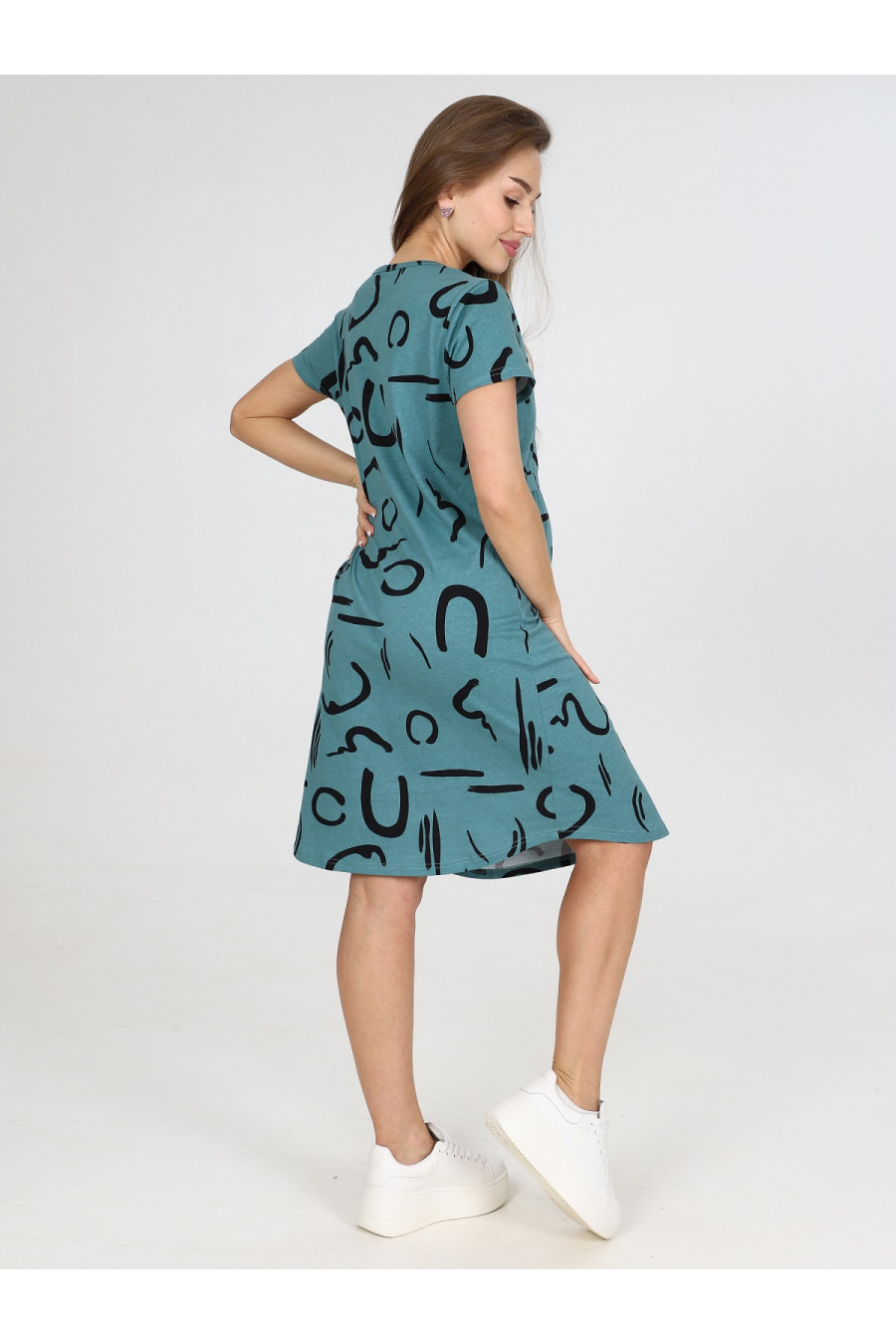 Платье домашнее для беременных и кормящих 8.105, хаки — изображение 3