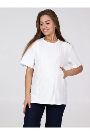 Футболка-оверсайз для беременных и кормящих 8.163, молоко