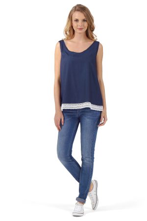 Блуза-топ "Джойс" для беременных; цвет: темный деним