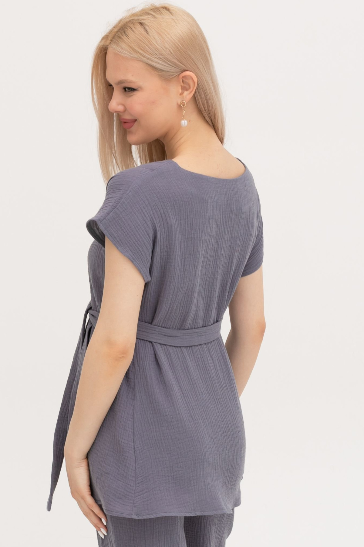 Туника для беременных мм333 муслин серый — изображение 3