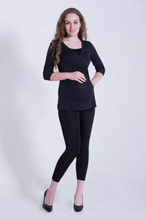 Леггинсы для беременных тт850-тр, чёрный/узор