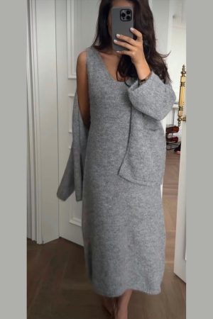 Платье-двойка с кардиганом 2524# трикотаж кашемир