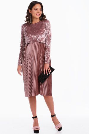 Платье арт. 99536 для беременных и кормящих вечернее; цвет: пепельная роза