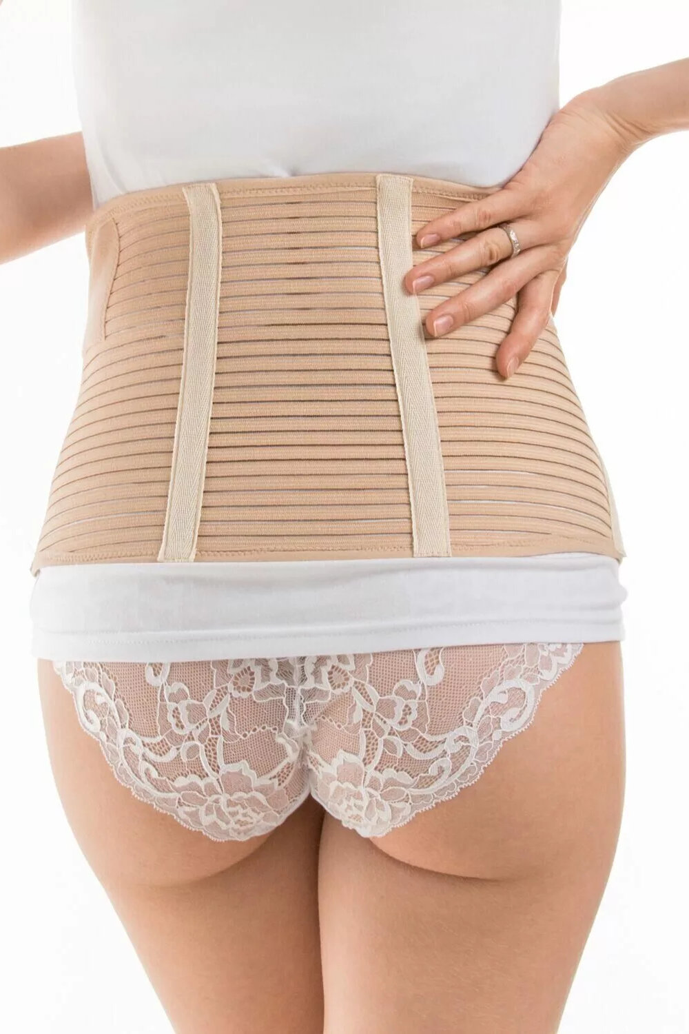 Пояс-корсет универсальный перфорированный 4в1, бежевый — изображение 9