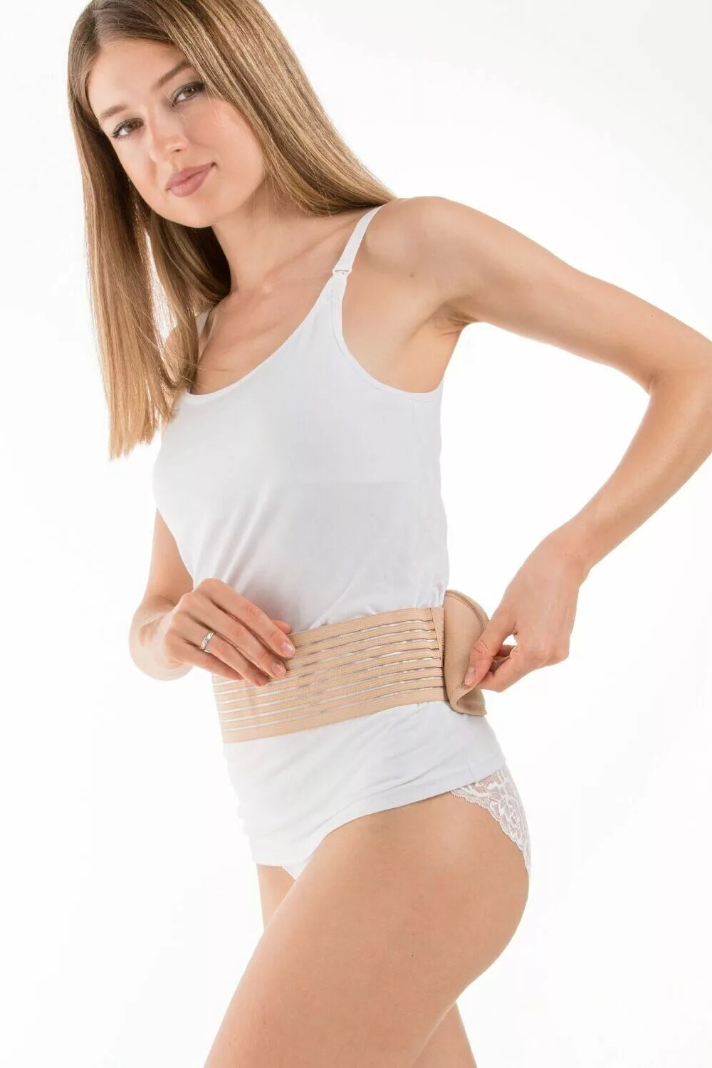 Пояс-корсет универсальный перфорированный 4в1, бежевый — изображение 10