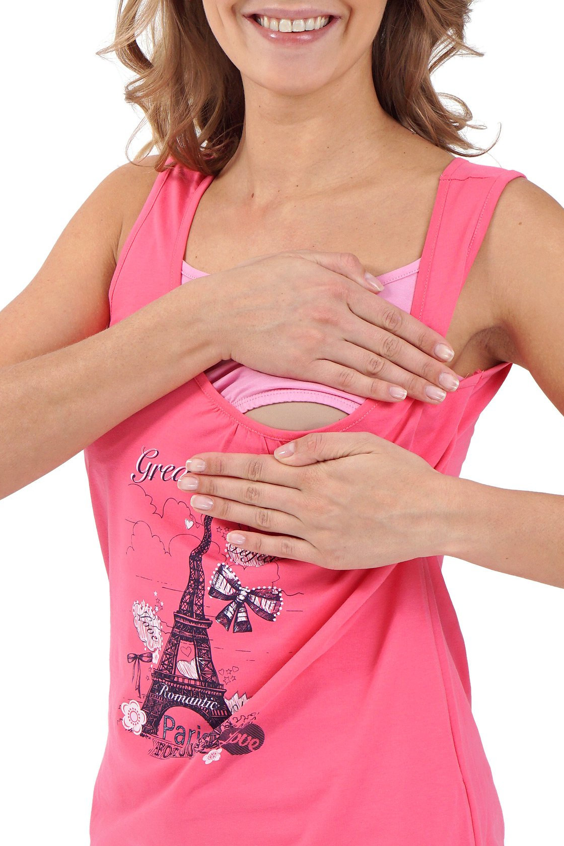 Майка "Гретта" для беременных и кормящих; цвет: розовый — изображение 3