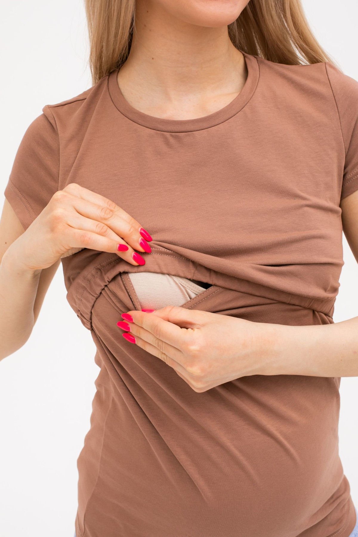 Футболка для беременных и кормящих мм103 мокко — изображение 4