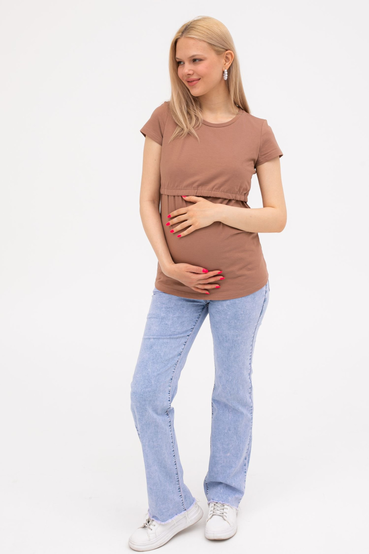 Футболка для беременных и кормящих мм103 мокко — изображение 5