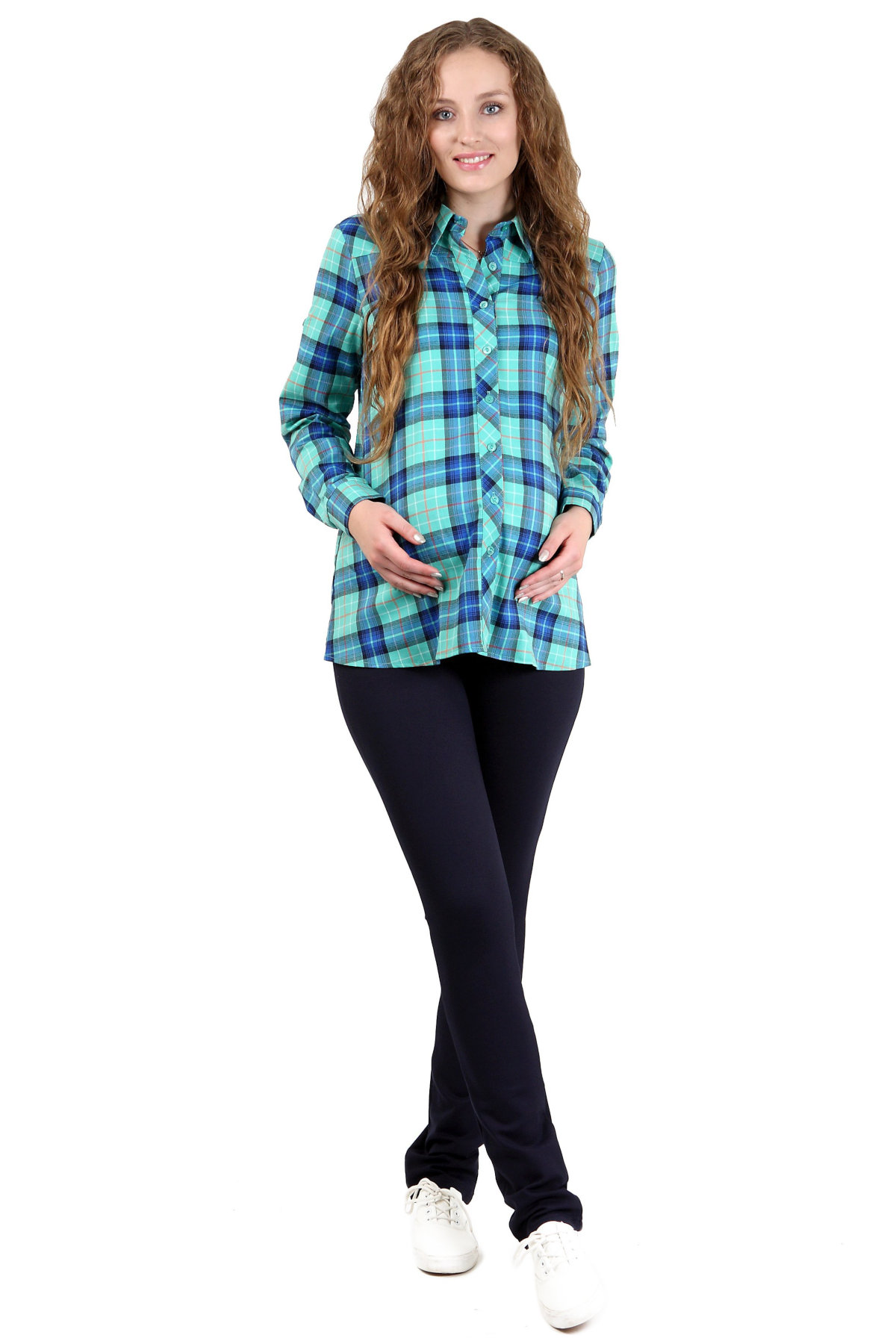 Брюки для беременных ст803-фл на флисе, т.синий