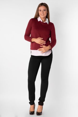 Брюки для беременных ст820-фл на флисе, чёрный