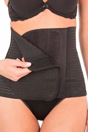Пояс-корсет послеродовый утягивающий "лента" черный