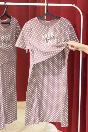 Ночная сорочка "Медина" для беременных и кормящих; цвет: кофе