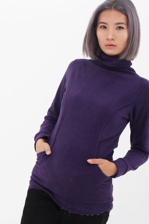 Толстовка для беременных и кориящих 202.2.111 флисовая фиолет