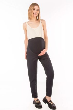 Брюки для беременных 3346 с высокой спинкой темно-синий