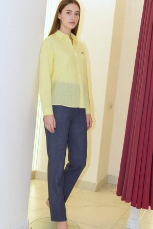 Брюки для беременных арт.10194 "40 недель" на флисе джинс