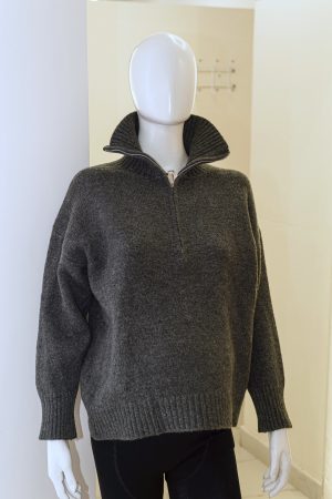 Джемпер-поло для беременных 1107# с горлом вязаный