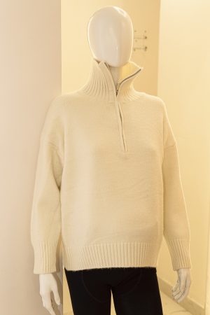 Джемпер-поло для беременных 2525# с высоким горлом вязаный