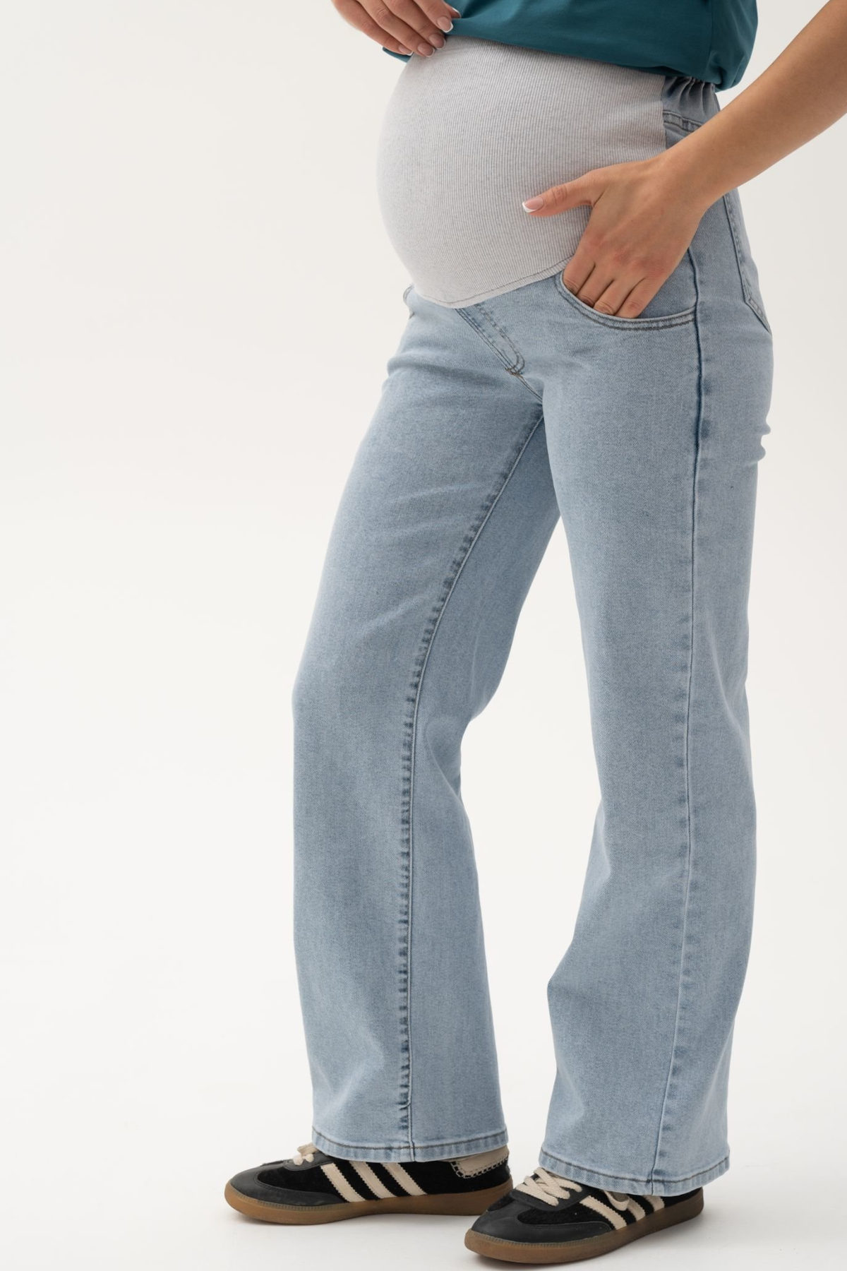 Джинсы-палаццо для беременных 0245# голубой 2