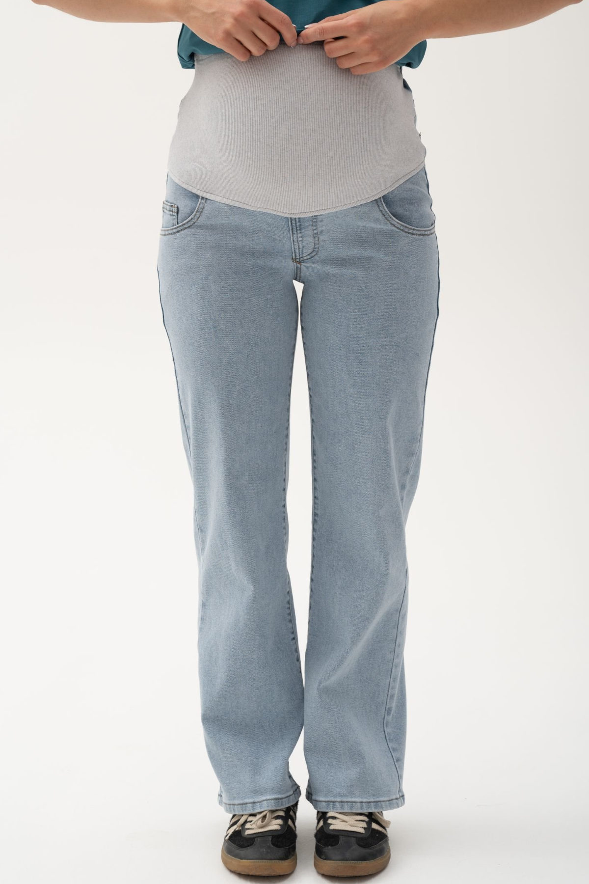 Джинсы-палаццо для беременных 0245# голубой 3