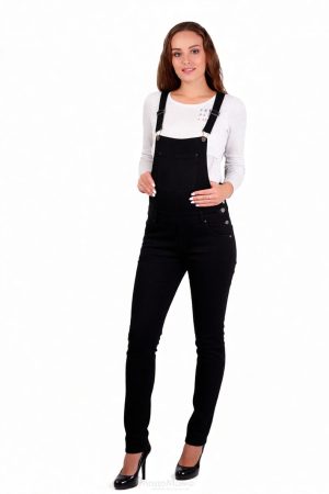 Комбинезон джинсовый для беременных 87093-дм трансформер, чёрный