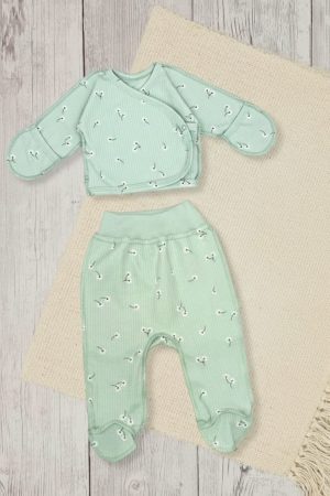 Комплект распашонка и ползунки 132152 ментол