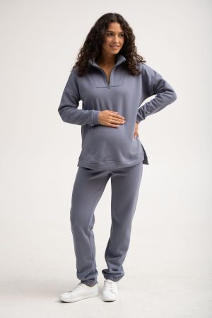 Костюм для беременных мм913 флисовый серый