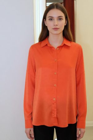 Рубашка для беременных Marum шёлк апельсин