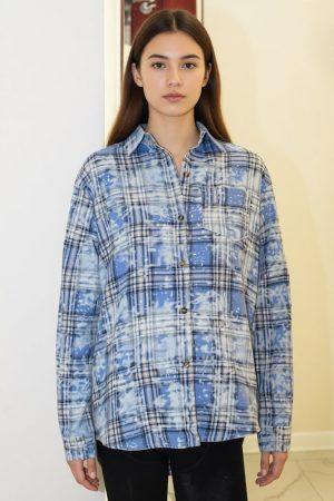 Рубашка женская S982-хл клетка