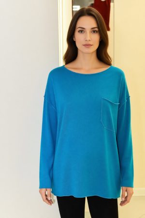 Свитшот для беременных оверсайз мод.40110 трикотажный голубой