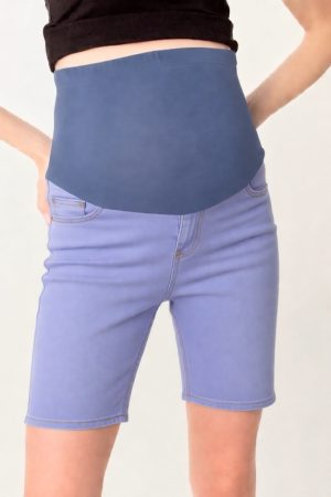 Шорты для беременных 3707 джинсовые т.синий