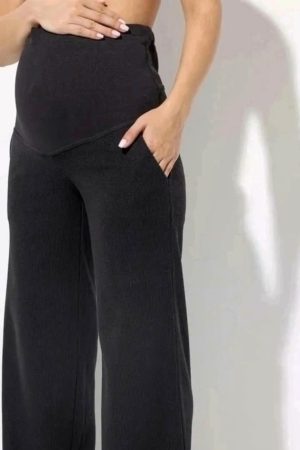 Брюки-палаццо для беременных Dimols рубчик чёрный