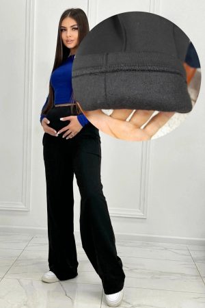 Брюки-палаццо для беременных Dimols футер-начёс чёрный