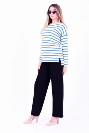 Лонгслив для беременных и кормящих VL4113 рубчик гол.полоска