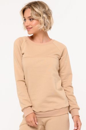 Джемпер для беременных и кормящих арт. 55229 спорт бежевый