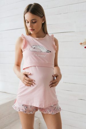 Комплект для дома "Лия" для беременных и кормящих; цвет: пудровый