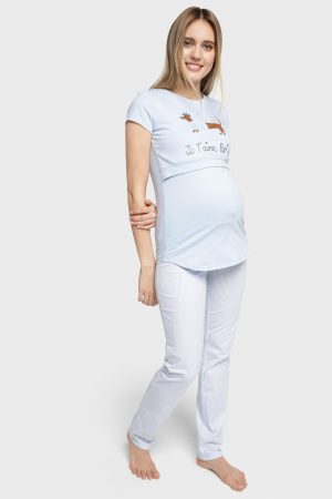 Комплект для дома "Стивен" для беременных и кормящих; цвет: голубые полоски