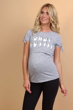 Комплект для дома и сна "Боуи" для беременных и кормящих меланж