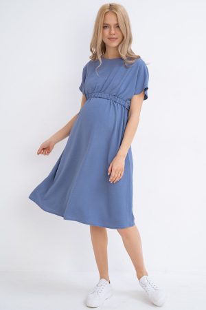 Платье для беременных и кормящих мм529 синий