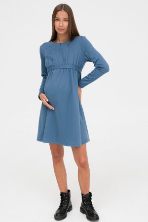 Платье для беременных и кормящих мм539 индиго