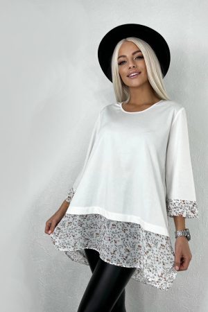 Туника для беременных DN с шифоном молочный