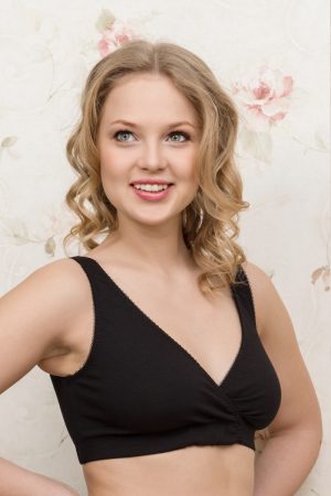 Бюстгальтер-топ Молочные реки для кормления и сна. Цвет: черный