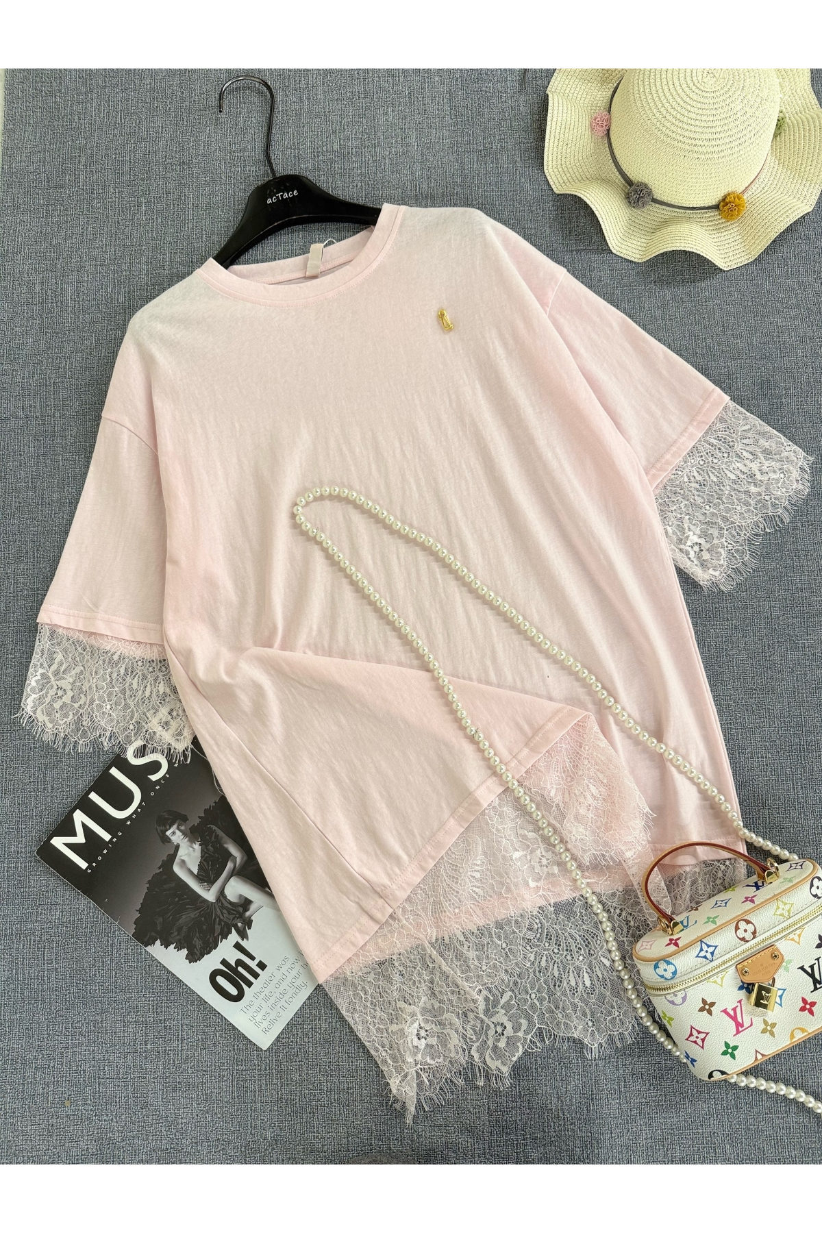 Блузка женская 1981# хлопок гипюр барби