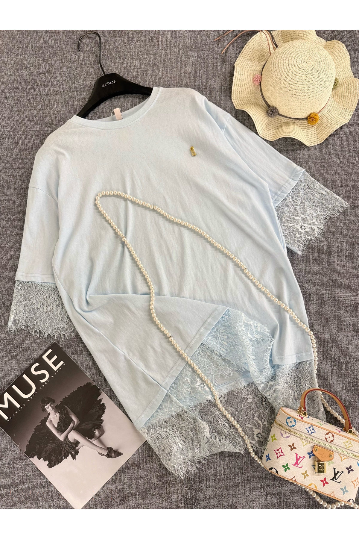 Блузка женская 1981# хлопок гипюр белый